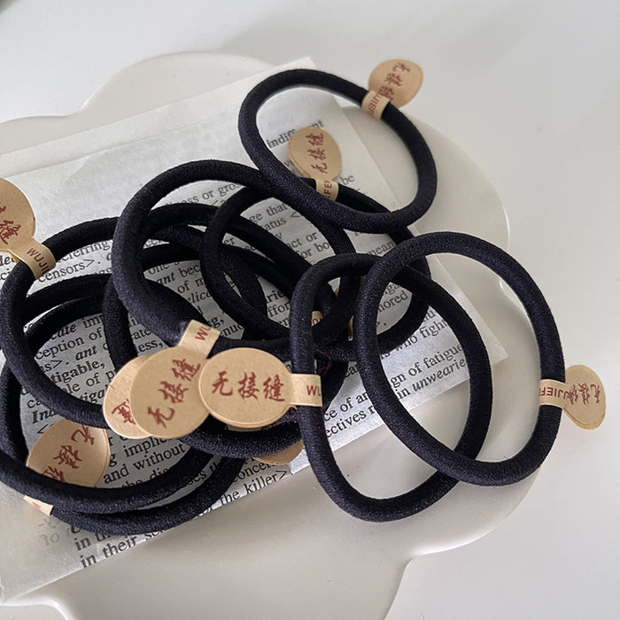 Wholesale Black Simple High Elastic Rubber Band Fabric Hair Rope JDC-HS-Qianq007