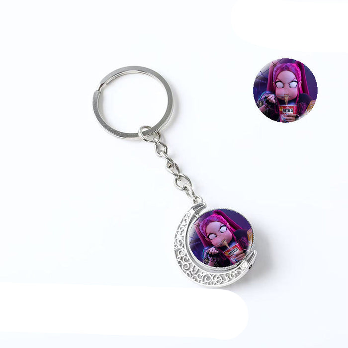 Wholesale Kpop Double-sided rotating pendant keychain