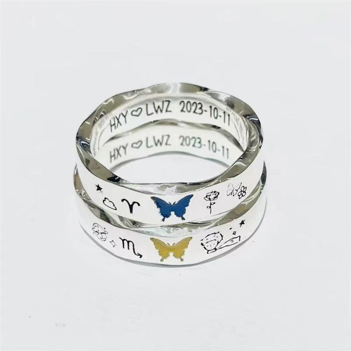 Wholesale Butterfly Ring High-grade Niche Design Commemorative Gift