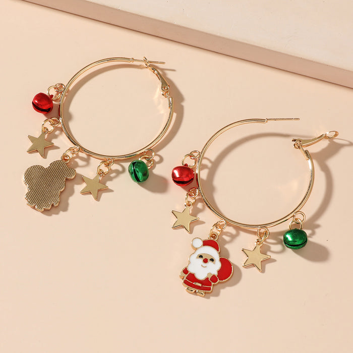 Wholesale Christmas Cartoon Cute Alloy Earrings JDC-ES-JunJie007