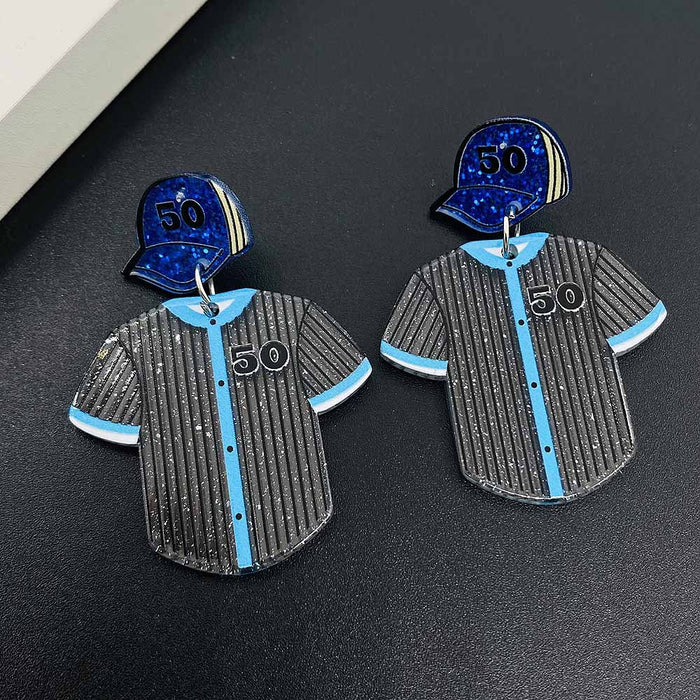 Wholesale Baseball Earrings Basketball Football Rugby Jersey Acrylic Earrings Jewelry Sports Events