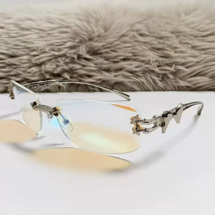 Wholesale Sunglasses without borders, high-end feeling, star rhinestone decoration, sunglasses