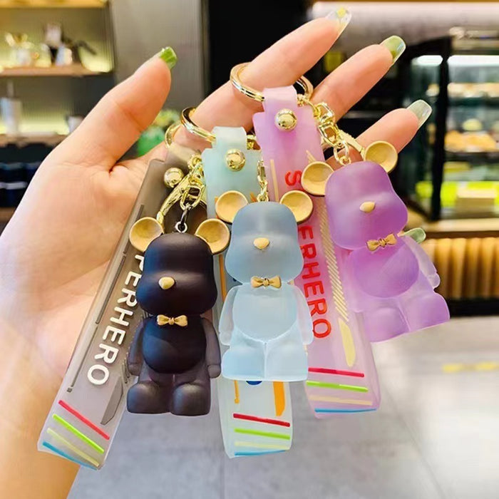 Wholesale Dreamy Crystal Bear Keychain Couple Birthday Gift Car Bag Small Pendant
