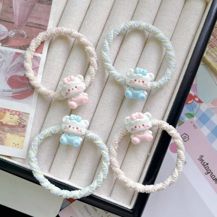 Wholesale Bow Cat Cute Hair Ring Girls' Heart Hair Accessories Cartoon Rubber