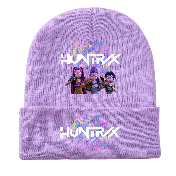 Wholesale Kpop Printed Knit Hat Fleece Hat