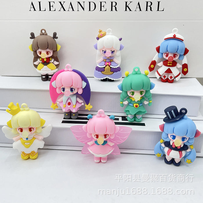 Wholesale  Bubble Blowing Girl Keychain Pendant Bubble  Keychain Bubble Blowing Girl Blind Box Bubble Girl