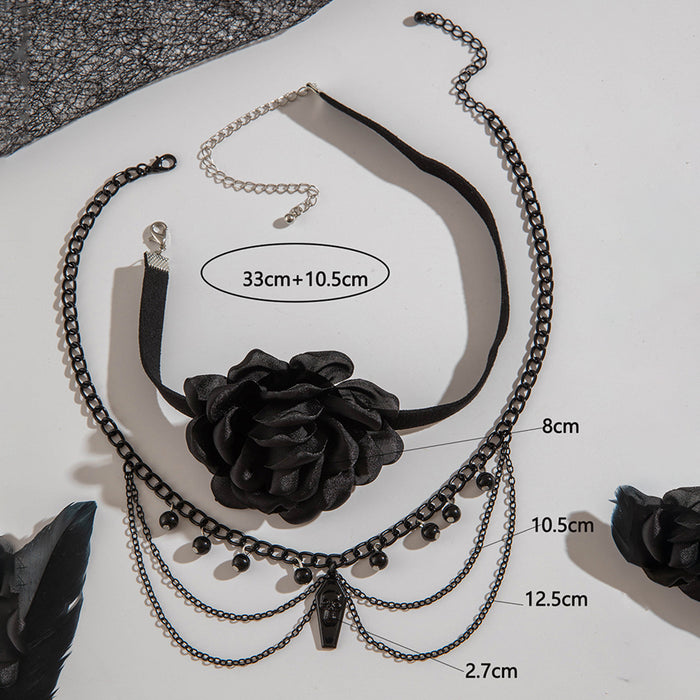 Wholesale Gothic Lace Flower Double-Layer Necklace Jewelry Accessory MOQ≥2