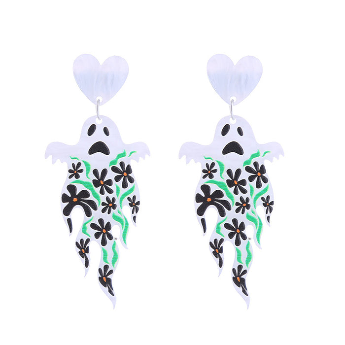 Wholesale Punk  Acrylic  Earrings Funny Pumpkin Skull Ghost Party Earrings