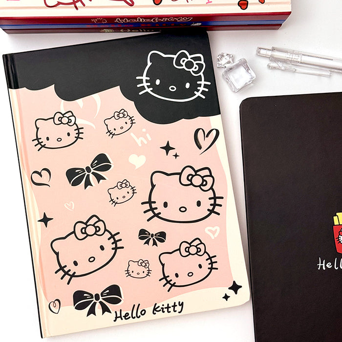 Wholesale Cute Sweet Hard Cover Notebook  Cat Notepad Girl' s Heart Colored Pages Handbook