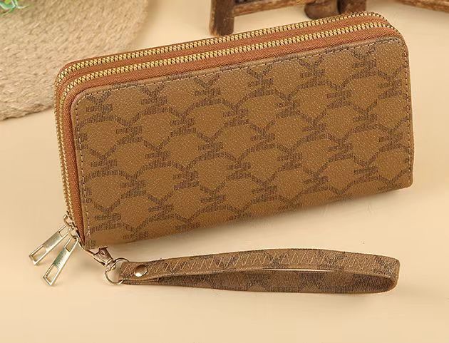 Wholesale Large Capacity Double Zipper PU Wallet JDC-WT-HNG004