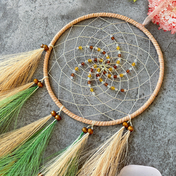 Wholesale Artificial Pampas Grass Dreamcatcher Wall Hanging with Reed Wind Chime MOQ≥2