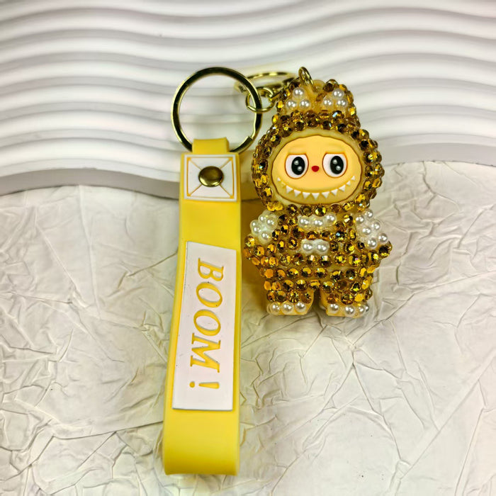 Wholesale Cute cross-dressing sitting pose backpack  keychain