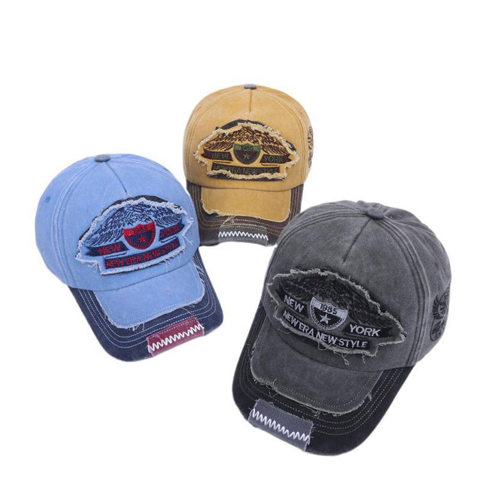 Wholesale Baseball cap, washed cotton, men's used adhesive cloth, duck tongue cap, hat