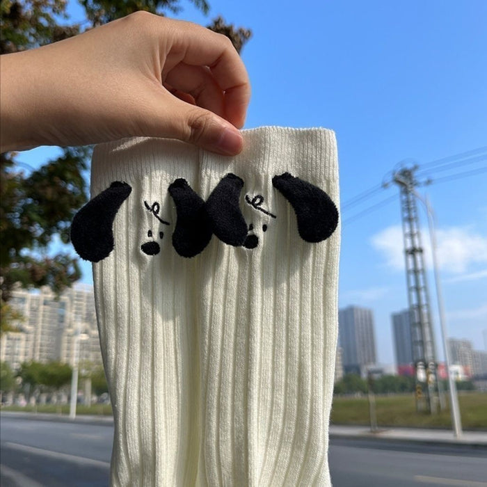 Wholesale Three-dimensional Doll Socks Women's Autumn and Winter Cartoon Black Ears Puppy Mid-body Socks