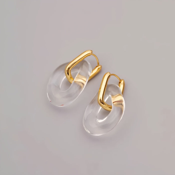 Wholesale  U-ring resin transparent ear buckle trendy earrings