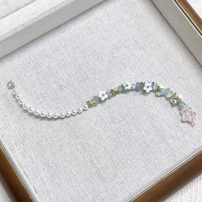 Wholesale Exquisite Colorful Stone Flower Bracelet