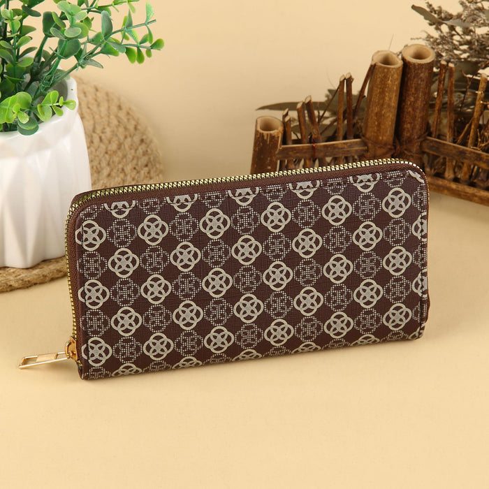 Wholesale Urban Casual PU Leather Long Wallet with Card Slots and Phone Pocket MOQ≥3