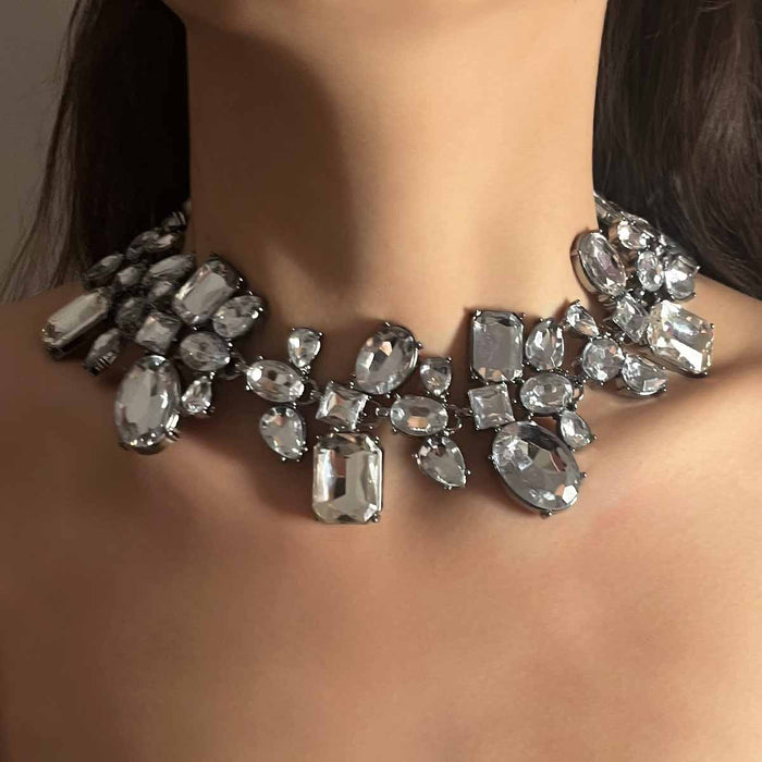 Wholesale Rhinestone Collar Necklace Exaggerated Personality Luxury Crysta