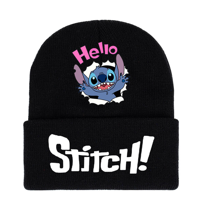 Wholesale Autumn and Winter Warm Cartoon Printed Knitted Hat JDC-FH-WuDuomei014