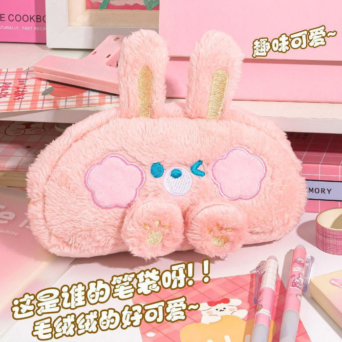 Wholesale Cotton Plush Pencil Case Pink Bunny Cute Student