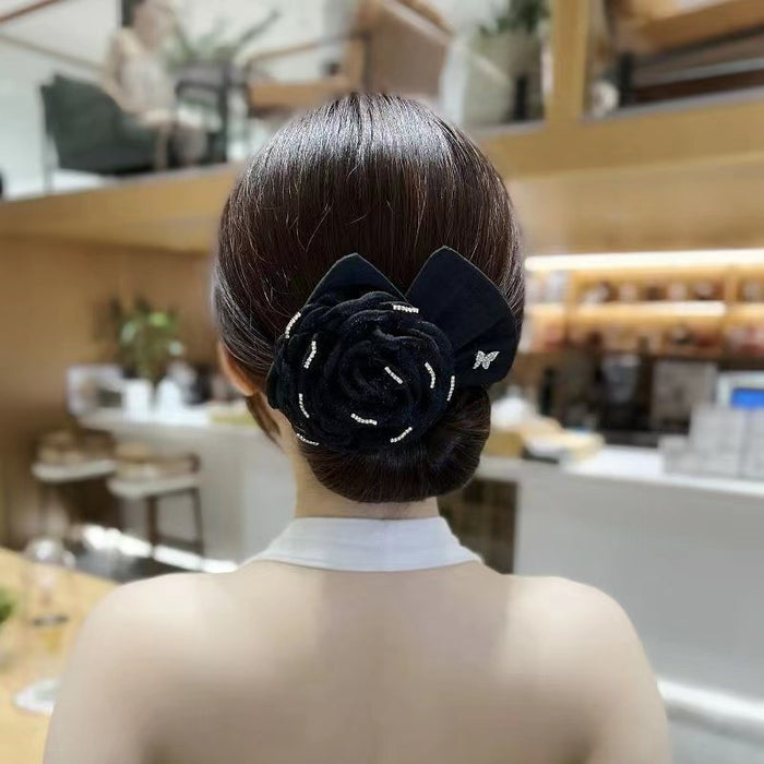 Wholesale Light Luxury Premium Camellia Butterfly Knot Ball Head Twisting Disc Hair Artifact Braiding Device Women's Headwear JDC-HS-FX003