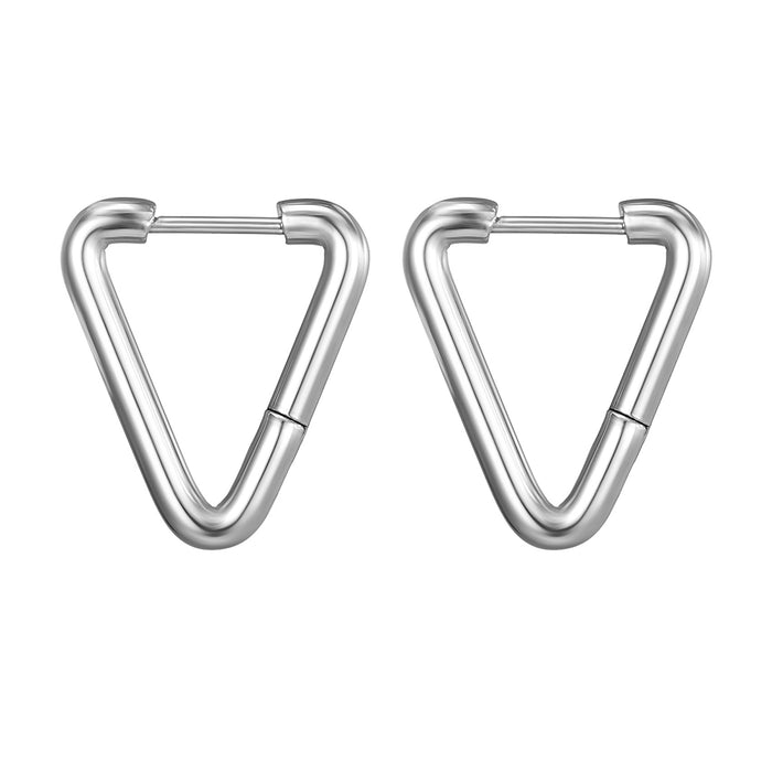 Wholesale geometric shaped ear buckle titanium steel earrings