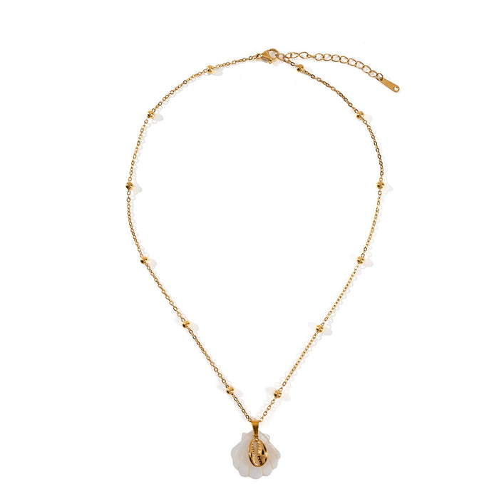 Wholesale Beach style stainless steel shell starfish necklace, ocean vacation series necklace