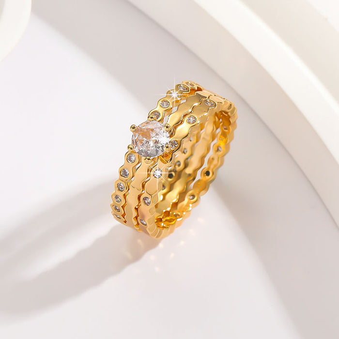 Wholesale Small niche design ring set, fashionable and high-end, light luxury index finger ring ring set