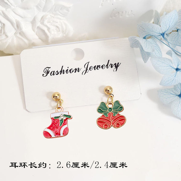 Wholesale Metal Electroplated Christmas Earrings Snowflake Elk Design Chic Fashion Access MOQ≥2 MOQ≥