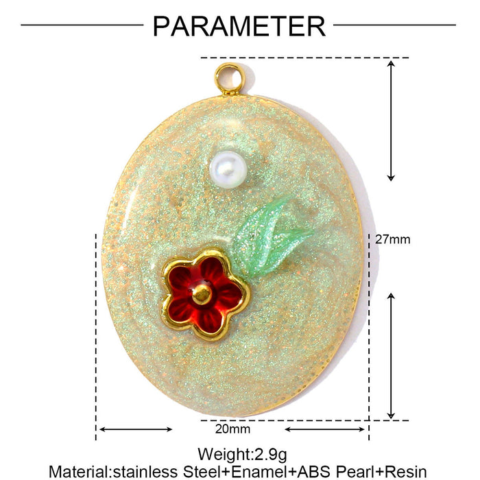 Wholesale Drip Oil Love Flower Star Moon Stainless Steel Pendant Necklace Eye Earrings Stainless Steel Jewelry Pendant