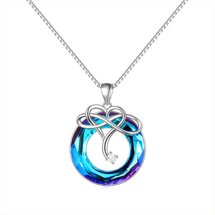 Wholesale Necklace Earring Set Alloy Crystal Infinity's love Necklace MOQ≥2 JDC-ES-CongX001