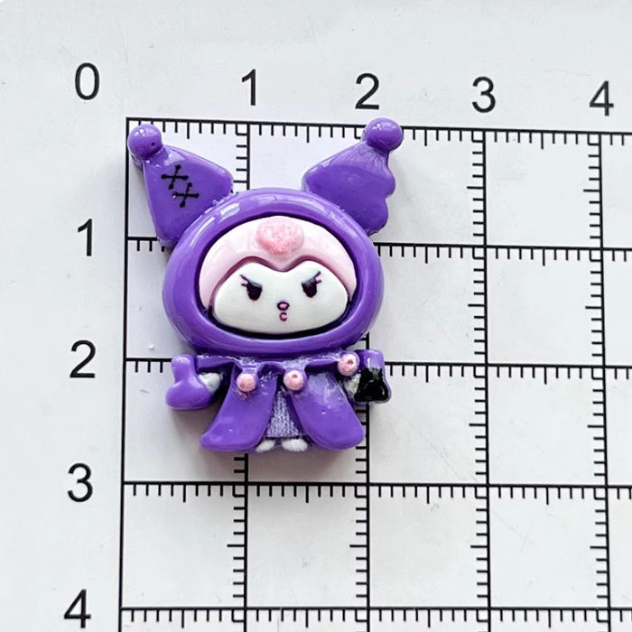 Wholesale Cartoon bright oil library purple resin accessories  jewelry mobile phone case refrigerator patch hair accessories material