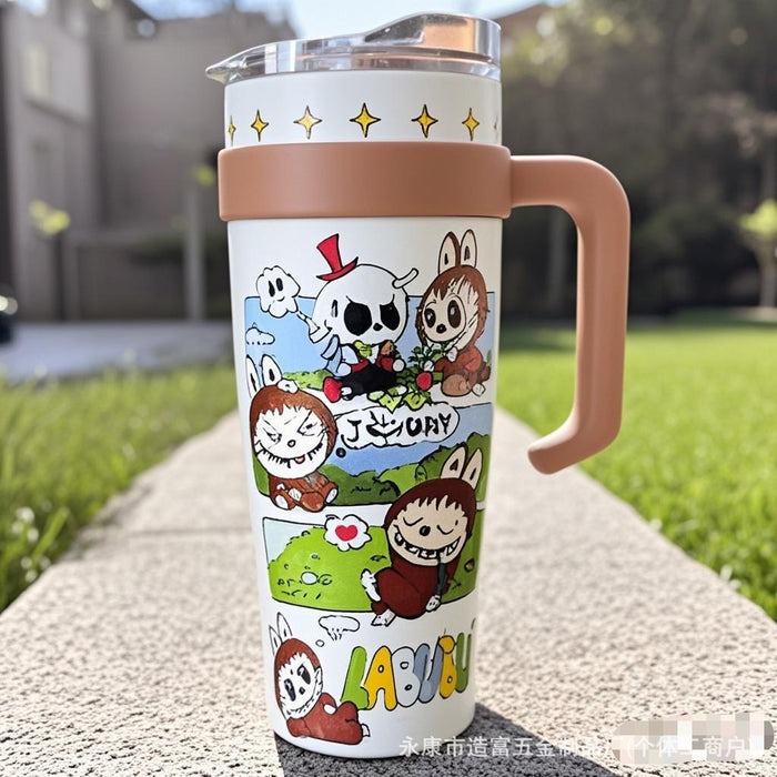 Wholesale Stainless Steel Insulated Tumbler with Handle and Straw Decorative Car Cup