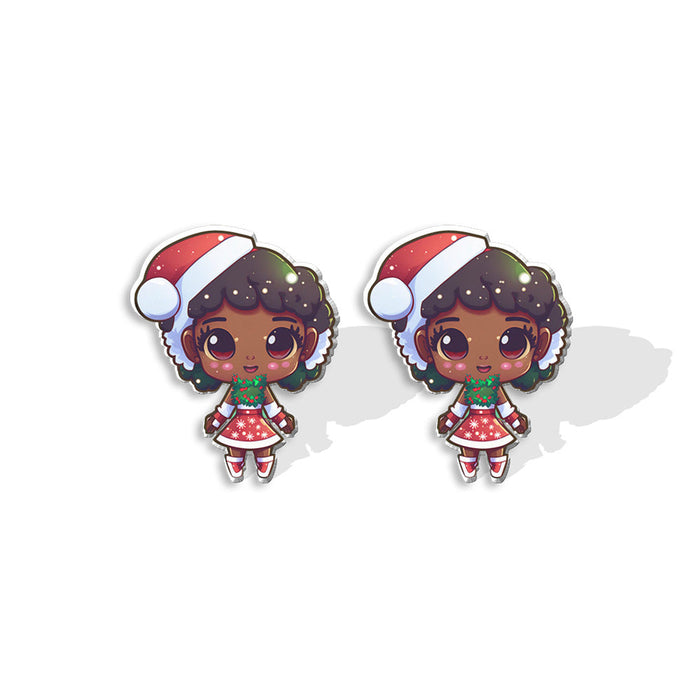 Wholesale Earrings Resin Cute Cartoon Christmas Stud Earrings JDC-ES-XiangL074