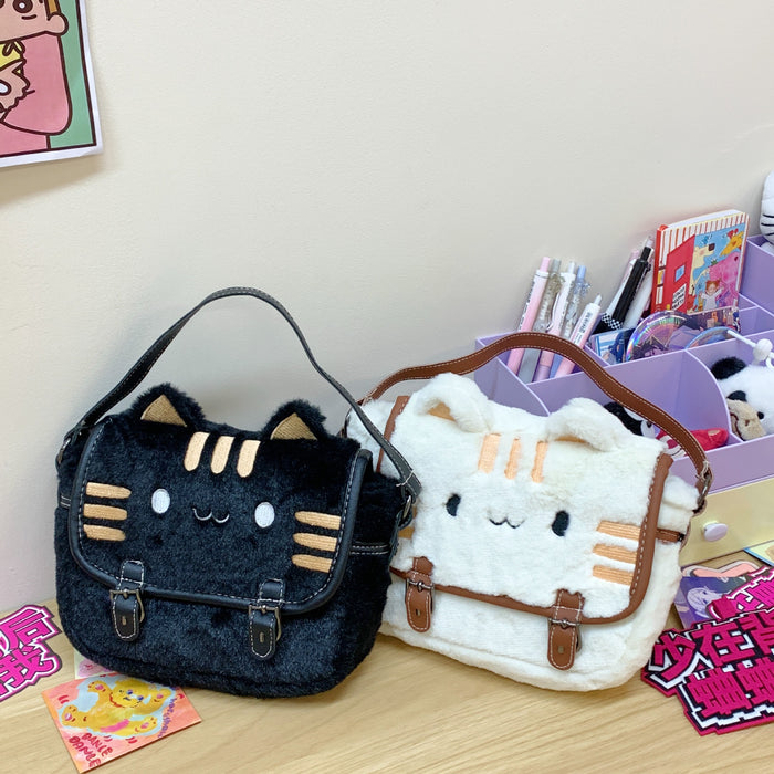 Wholesale Cat Plush Small Bag Shoulder Bag Cartoon Plush Doll Handbag Women's Bag