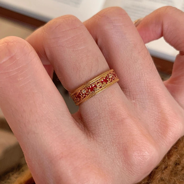 Wholesale Pattern ring, light luxury, versatile temperament, index finger ring