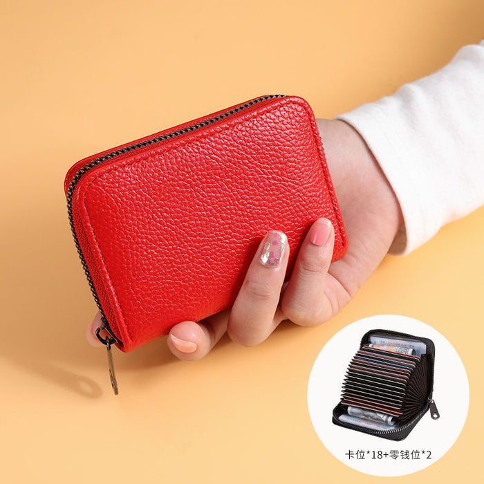 Wholesale Black PU Zip Card Case - Slim Multi-Slot Daily Matching Chic Fashion Accessory Gift for Women