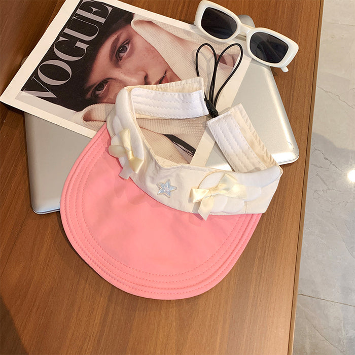 Wholesale Cute bow, empty top hat, sun hat, outdoor UV protection