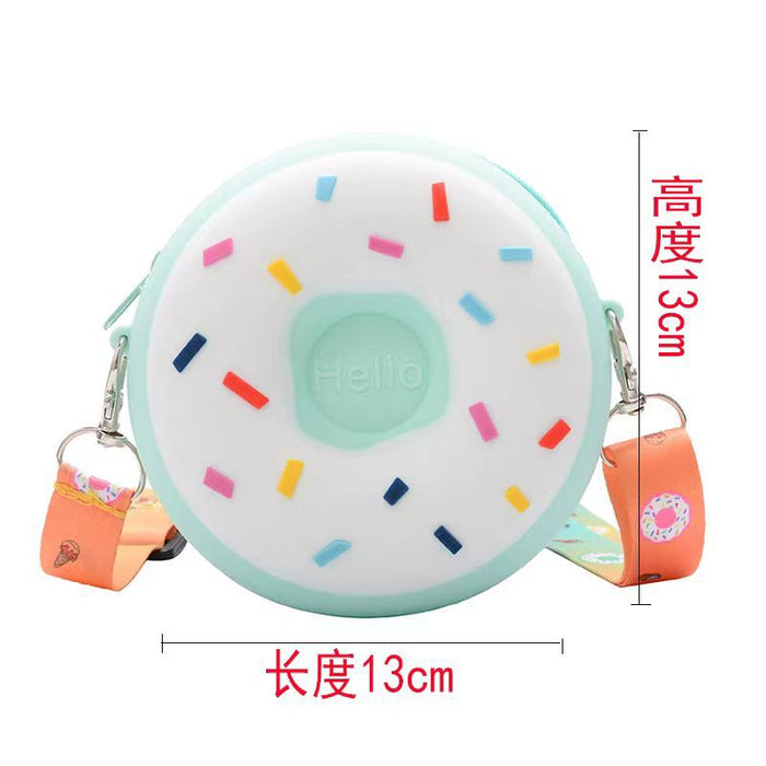 Wholesale Donut Silicone Crossbody Bag for Girls Trendy Cute Coffee Color MOQ≥10