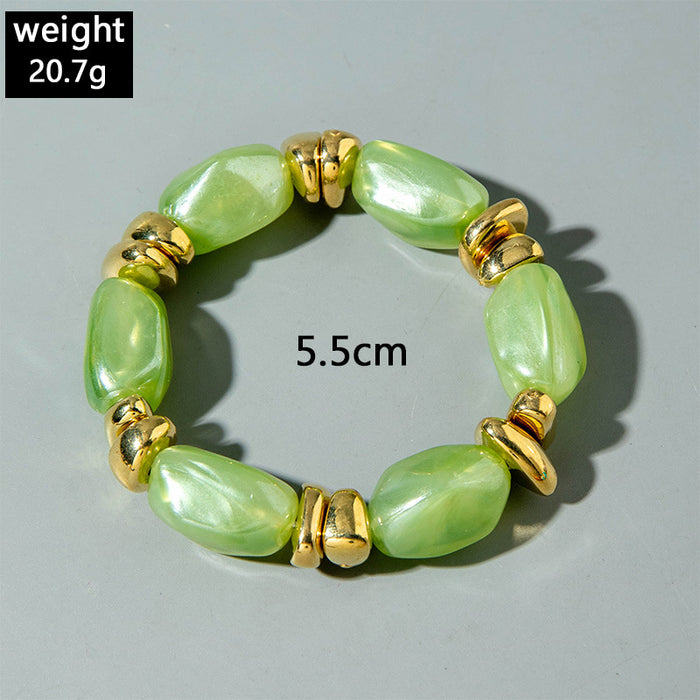 Wholesale Acrylic Beaded Bracelet Retro Ethnic Pattern Women' s Jewelry Gift MOQ≥2