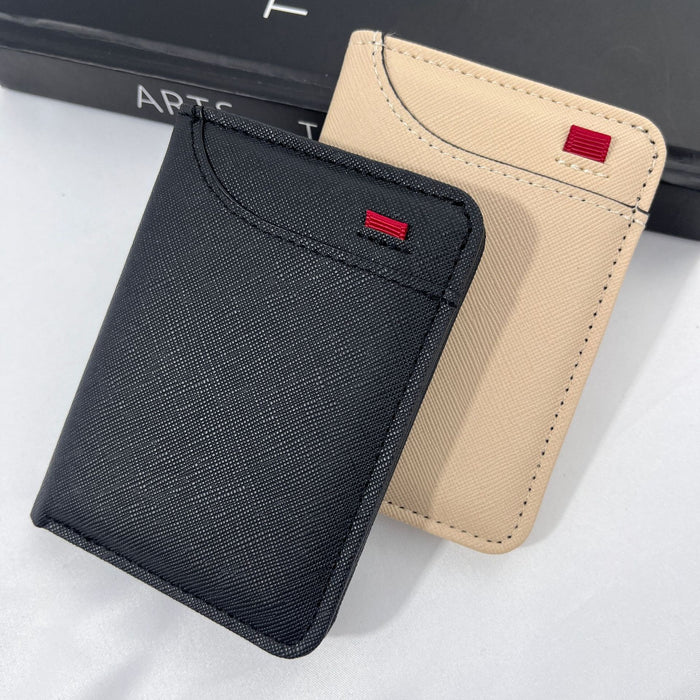 Wholesale PU Leather Men' s Multi-Card Wallet Vertical Card Holder Fashion Accessory MOQ：3