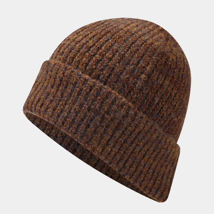 Wholesale Winter Two-Tone Striped Thick Fashionhat and f Set