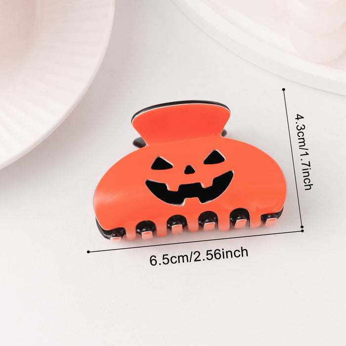 Wholesale Pumpkin Skull Hair Claw Clip PVC Black Orange Shark Clip Women S Fashion Hair Accessory