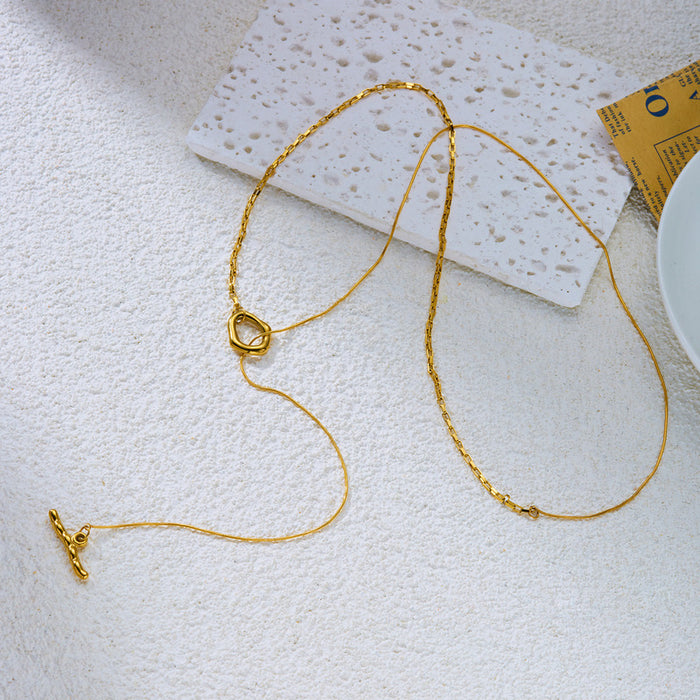 Wholesale Geometric Y-Shape Layered Necklace Stainless Steel Fashion Jewelry