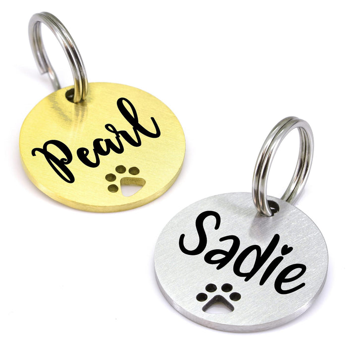 Wholesale Stainless steel pet tag double-sided engraved electroplated hang tag