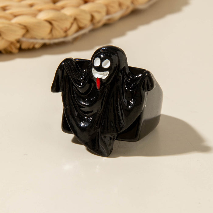 Wholesale  creative resin ghost pumpkin ghost ring personality dark Easter ring female
