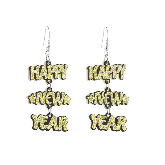 Wholesale Year' s Celebration New Year' s Eve Fireworks Sweet Glitter Acrylic Earrings