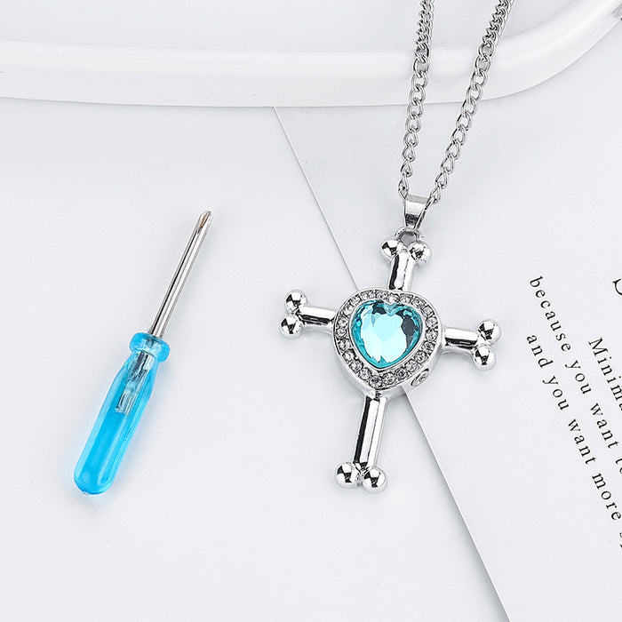 Wholesale Pet commemorative heart-shaped pendant can be opened with a crystal necklace