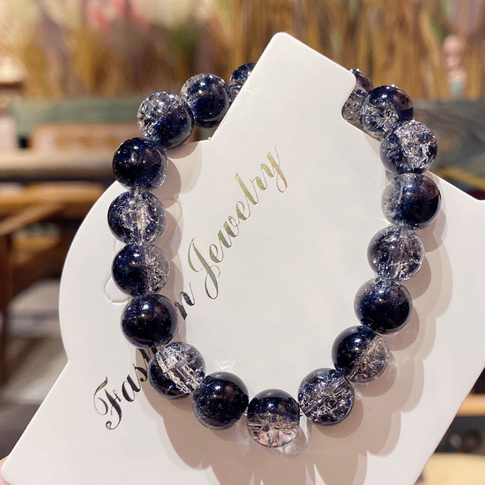 Wholesale Glass Bead Bracelet Ice-Clear Two-Tone Violet Children' s Jewelry Accessory MOQ≥2