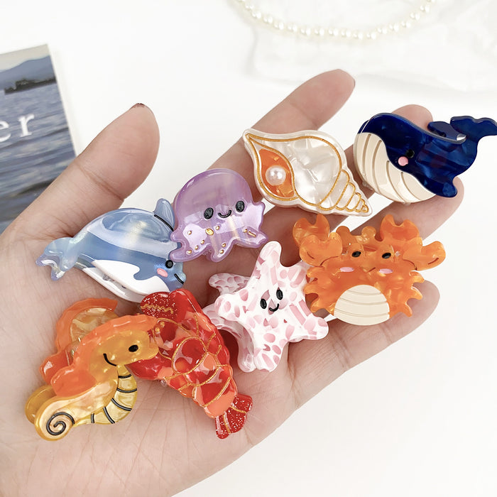 Wholesale Acetate Dolphin Hair Clip Ocean Conch Design Fashion Accessory Gift